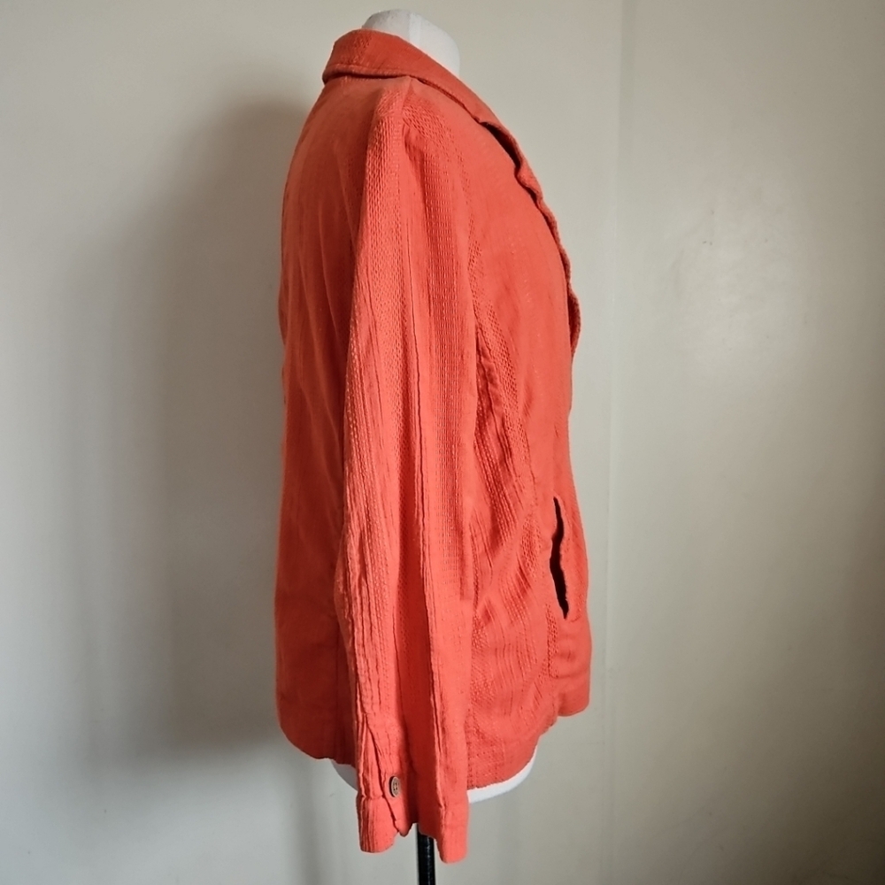 Free People Oversized Textured Jacket Blazer Coral With Pockets Size Small - Picture 5 of 15